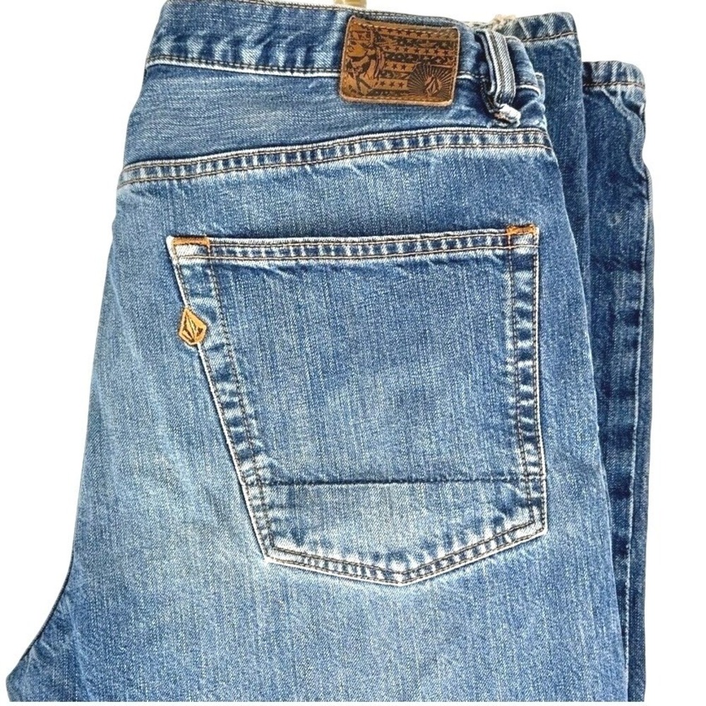 Vintage Volcom Black Bart Jeans Mens 36x30 Y2K Skate Denim Blue Boardwear